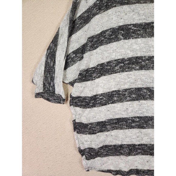 Soprano Shirt Womens Large L Knit Made In USA Striped Dolman‎ Sleeve 3/4 V Neck - Picture 11 of 12